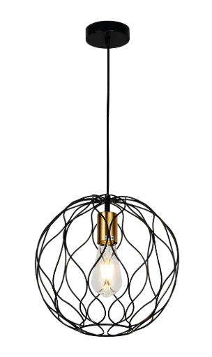 [3403188] ONDA pendel 1x E27 Ø30cm zwart + geborsteld goud
