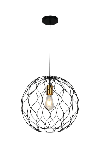 [3403189] ONDA pendel 1x E27 Ø39cm zwart + geborsteld goud