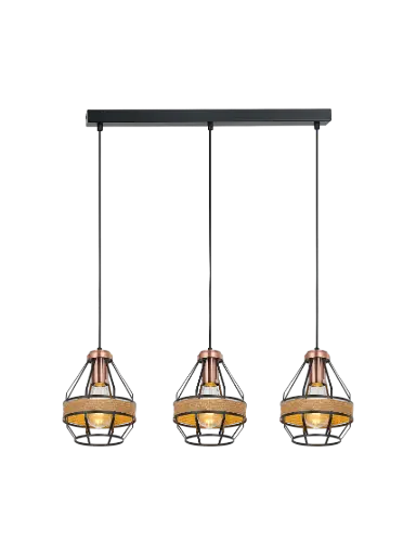 [3403140] JOTI pendel 3x E27 zwart + koper