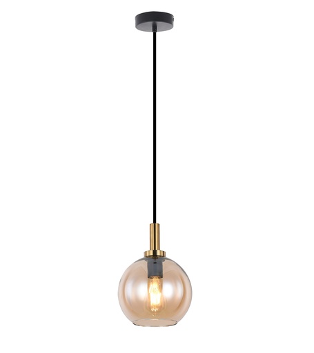 [3403649] OSIRA canopy zwart + geborsteld goud (3m kabel) zonder glas