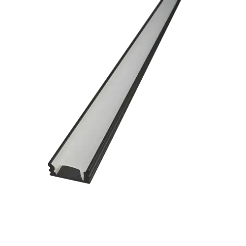 [3428097] XINIX inbouwprofiel + cover 17x7x2000mm aluminium, zwart +accessoires