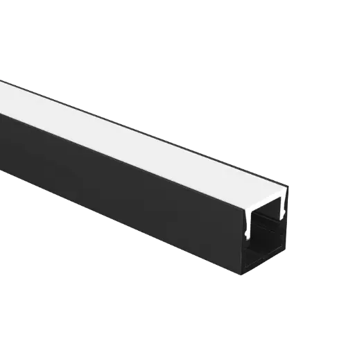 [3428090] INVISI zwart inbouwprofiel + melkwitte cover + accessoires 3000mm