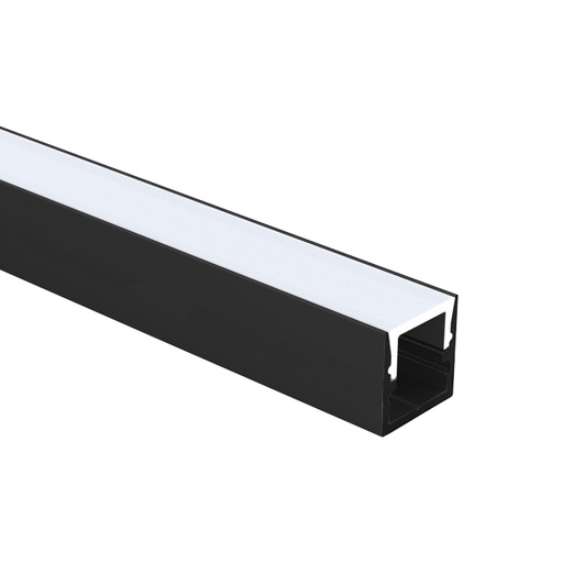 [3428090] INVISI zwart inbouwprofiel + melkwitte cover + accessoires 3000mm