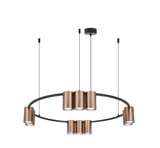 [4016150] ISE Pendel 10x GU10 excl Ø600mm geborsteld brons + zwart