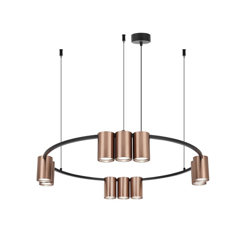 [4016150] ISE Pendel 10x GU10 excl Ø600mm geborsteld brons + zwart