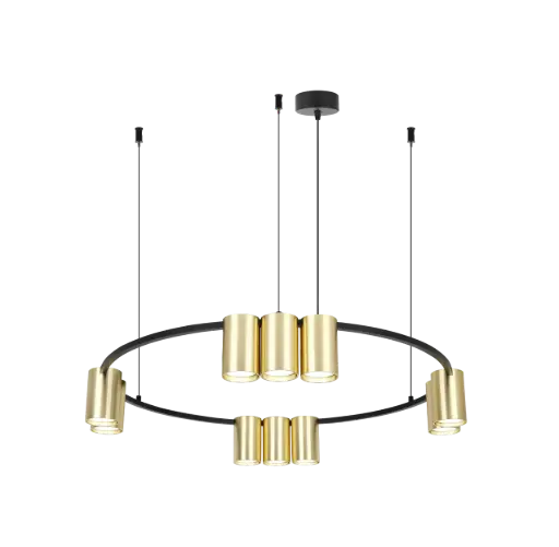 [4016160] ISE Pendel 10x GU10 excl Ø600mm geborsteld goud + zwart