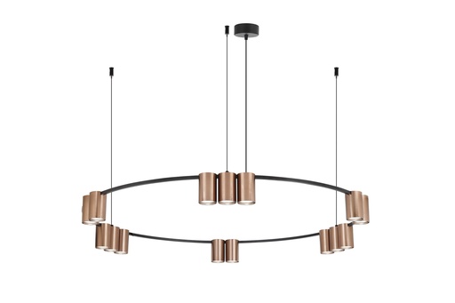 [4016151] ISE Pendel 15x GU10 excl Ø1000mm geborsteld brons + zwart