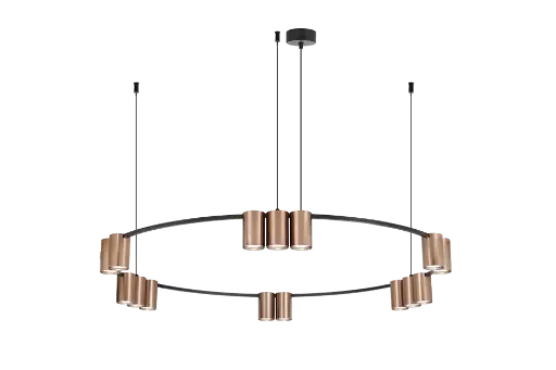 [4016151] ISE Pendel 15x GU10 excl Ø1000mm geborsteld brons + zwart