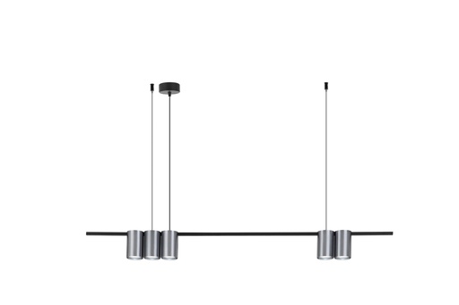 [4016142] ISE Pendel 5x GU10 excl 1000mm geborsteld staal + zwart
