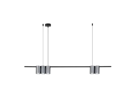 [4016142] ISE Pendel 5x GU10 excl 1000mm geborsteld staal + zwart
