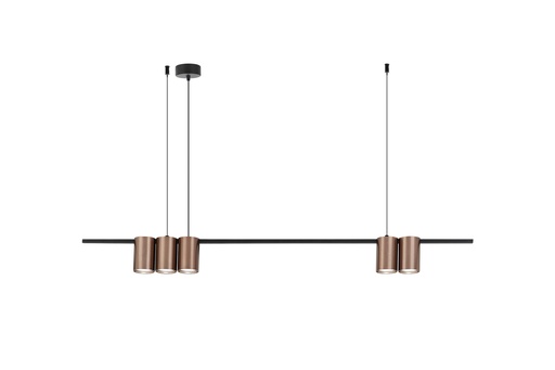 [4016152] ISE Pendel 5x GU10 excl 1000mm geborsteld brons + zwart