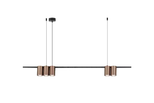 [4016152] ISE Pendel 5x GU10 excl 1000mm geborsteld brons + zwart