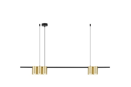[4016162] ISE Pendel 5x GU10 excl 1000mm geborsteld goud + zwart