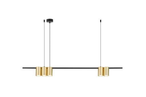 [4016162] ISE Pendel 5x GU10 excl 1000mm geborsteld goud + zwart