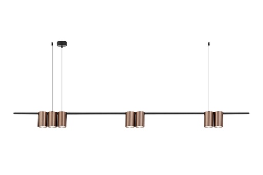 [4016153] ISE Pendel 7x GU10 excl 1500mm geborsteld brons + zwart
