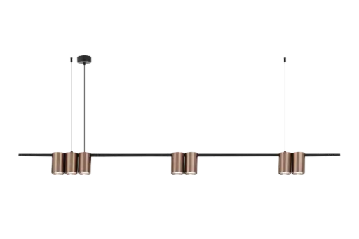 [4016153] ISE Pendel 7x GU10 excl 1500mm geborsteld brons + zwart