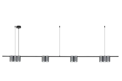[4016144] ISE Pendel 10x GU10 excl 1800mm geborsteld staal + zwart