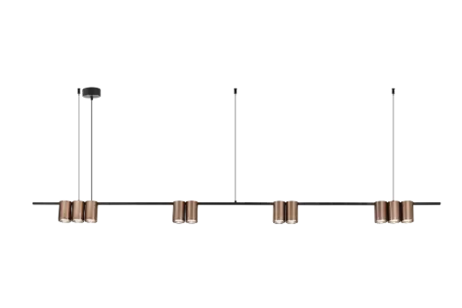 [4016154] ISE Pendel 10x GU10 excl 1800mm geborsteld brons + zwart