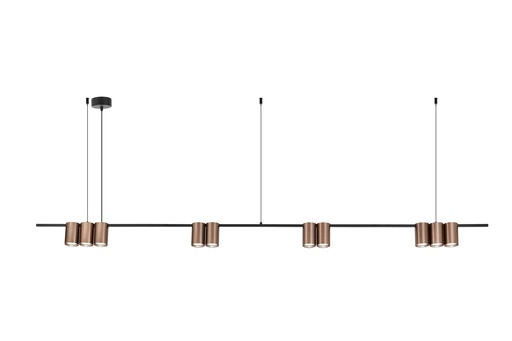 [4016154] ISE Pendel 10x GU10 excl 1800mm geborsteld brons + zwart