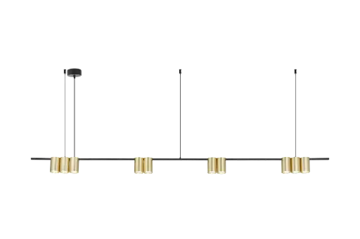 [4016164] ISE Pendel 10x GU10 excl 1800mm geborsteld goud + zwart