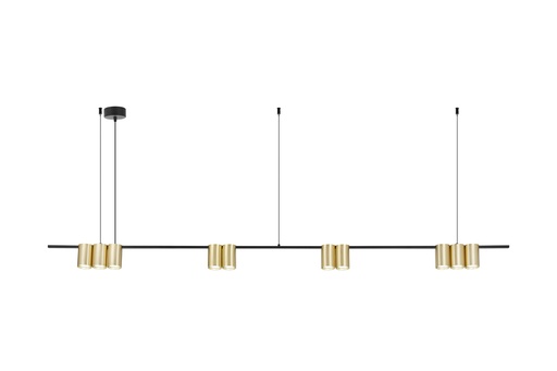 [4016164] ISE Pendel 10x GU10 excl 1800mm geborsteld goud + zwart