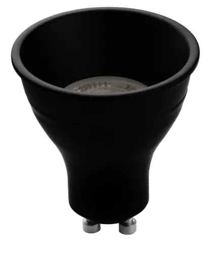 [8205010] GU10 LED Deep Deco Base 7,5W 2700K + zwarte ring, zwart, dimbaar