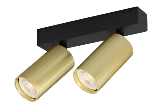 [4014711G] ORYX 2L bar MR11 lamp excl zwart basis, gouden cilinder