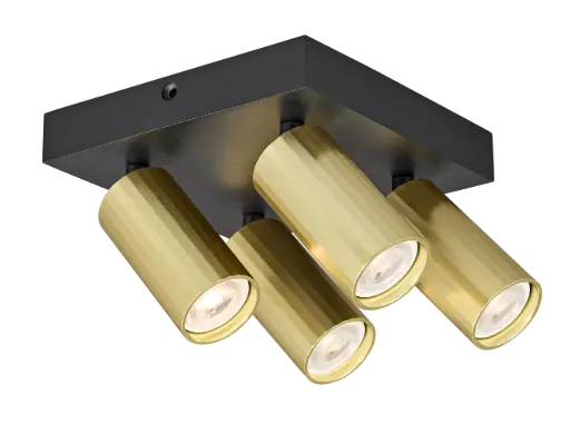 [4014713G] ORYX 4L SQ MR11, Bulb (excl), Black Base, Gold Cylinder