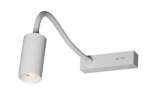 [4014714W] ORYX Wall Light Flexible, On/Off Switch, MR11 Bulb (excl) White