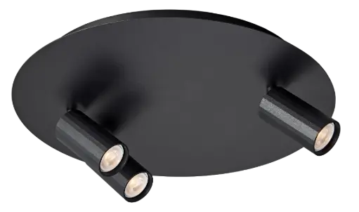 [4014718B] ORYX 2+1 ronde basis ø350mm lamp excl zwart